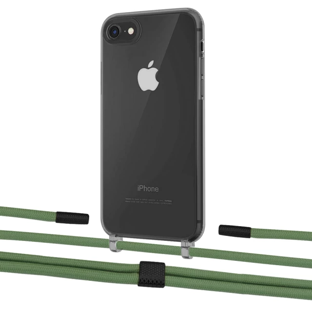 Чехол Upex Crossbody Protection Case для iPhone SE 2020 | 8 | 7 Dark with Twine Mint and Fausset Matte Black (UP83775)