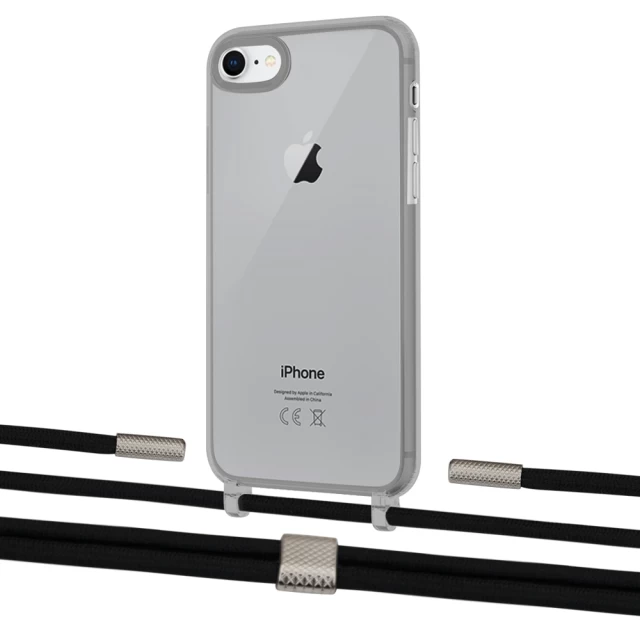 Чехол Upex Crossbody Protection Case для iPhone SE 2020 | 8 | 7 Dark with Twine Black  and Fausset Silver (UP83783)