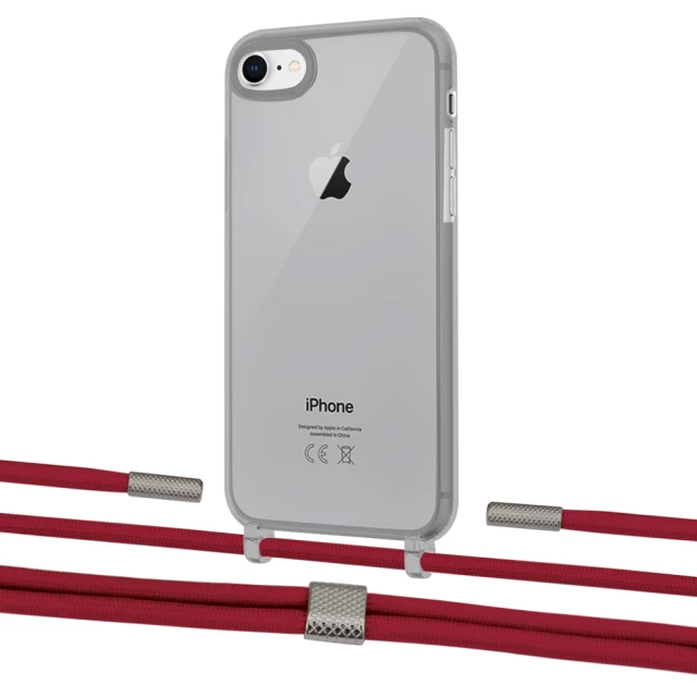 Чохол Upex Crossbody Protection Case для iPhone SE 2020 | 8 | 7 Dark with Twine Red and Fausset Silver (UP83787)