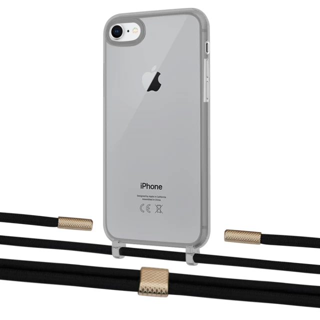 Чехол Upex Crossbody Protection Case для iPhone SE 2020 | 8 | 7 Dark with Twine Black  and Fausset Gold (UP83800)