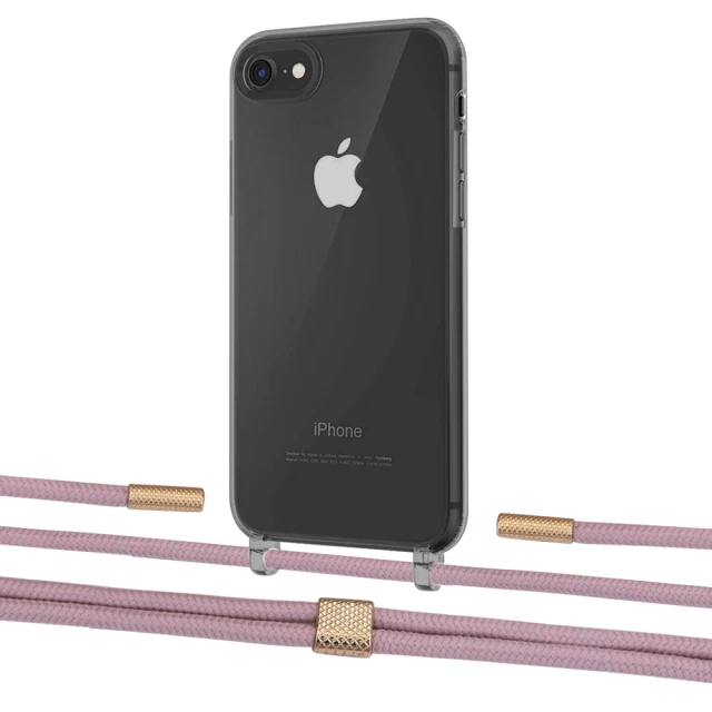 Чохол Upex Crossbody Protection Case для iPhone SE 2020 | 8 | 7 Dark with Twine Rose Gold and Fausset Gold (UP83802)