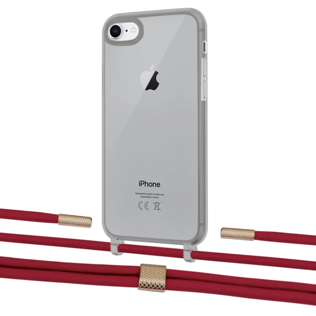 Чехол Upex Crossbody Protection Case для iPhone SE 2020 | 8 | 7 Dark with Twine Red and Fausset Gold (UP83804)
