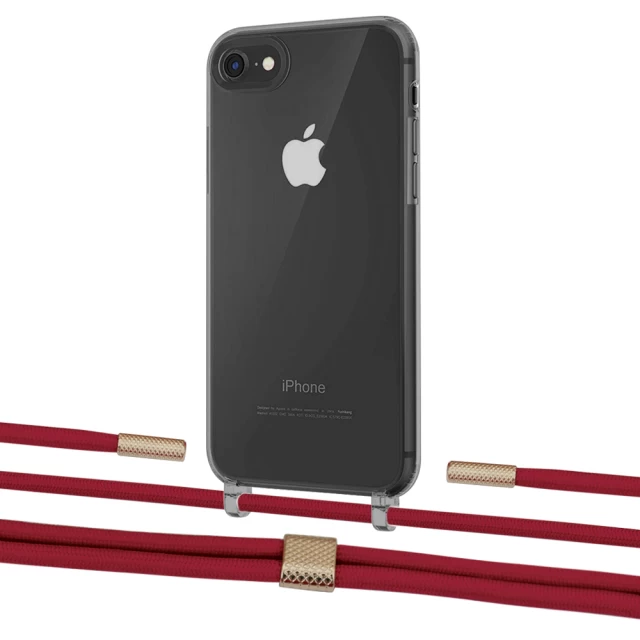 Чохол Upex Crossbody Protection Case для iPhone SE 2020 | 8 | 7 Dark with Twine Red and Fausset Gold (UP83804)