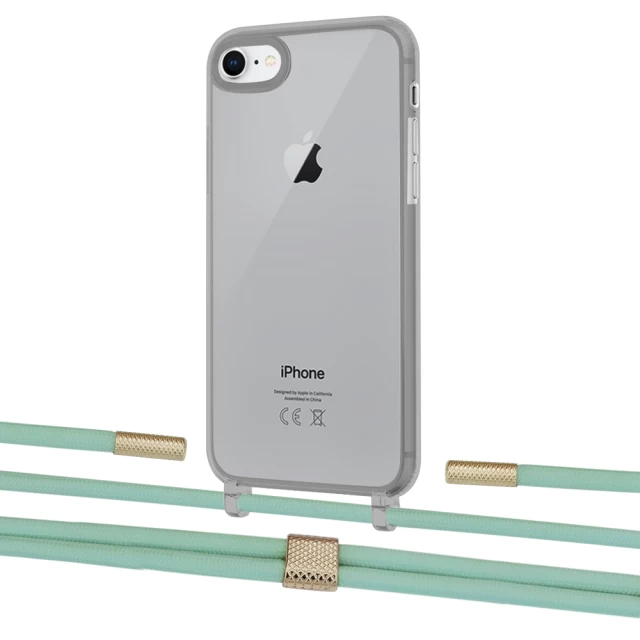Чехол Upex Crossbody Protection Case для iPhone SE 2020 | 8 | 7 Dark with Twine Pistachio and Fausset Gold (UP83807)