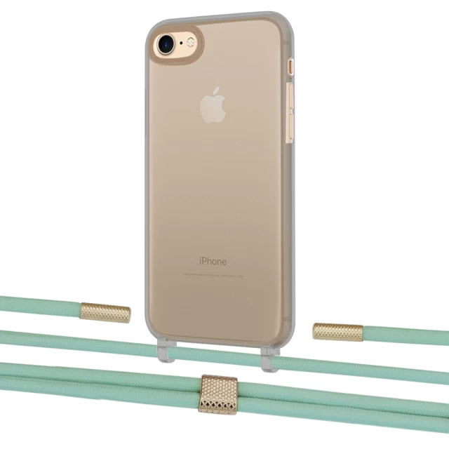 Чехол Upex Crossbody Protection Case для iPhone SE 2020 | 8 | 7 Dark with Twine Pistachio and Fausset Gold (UP83807)