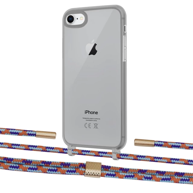 Чехол Upex Crossbody Protection Case для iPhone SE 2020 | 8 | 7 Dark with Twine Blue Sunset and Fausset Gold (UP83813)