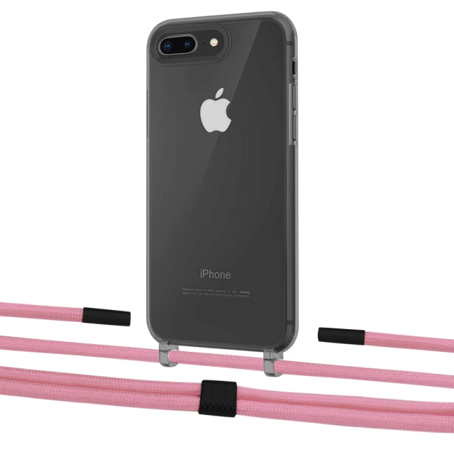 Чехол Upex Crossbody Protection Case для iPhone 8 Plus | 7 Plus Dark with Twine Coral and Fausset Matte Black (UP83820)