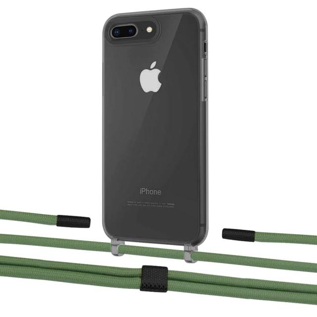 Чехол Upex Crossbody Protection Case для iPhone 8 Plus | 7 Plus Dark with Twine Mint and Fausset Matte Black (UP83826)