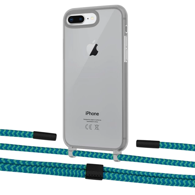 Чехол Upex Crossbody Protection Case для iPhone 8 Plus | 7 Plus Dark with Twine Cyan and Fausset Matte Black (UP83828)