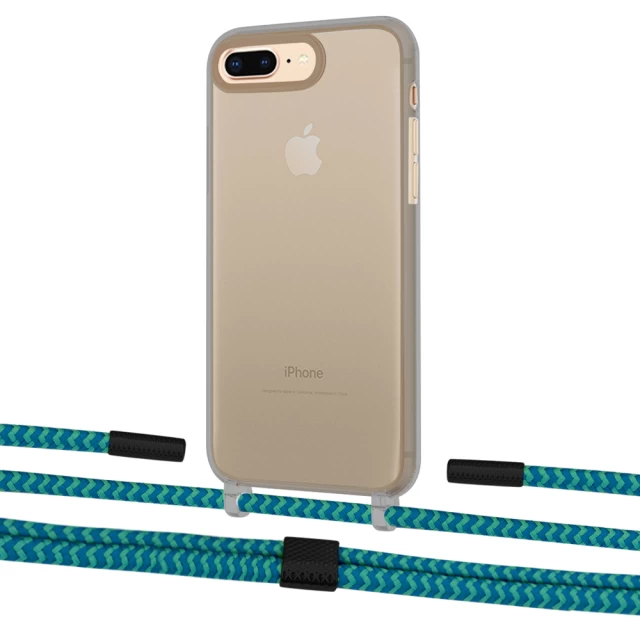 Чохол Upex Crossbody Protection Case для iPhone 8 Plus | 7 Plus Dark with Twine Cyan and Fausset Matte Black (UP83828)