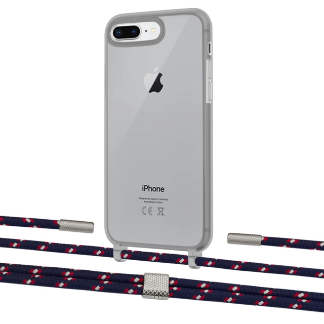 Чехол Upex Crossbody Protection Case для iPhone 8 Plus | 7 Plus Dark with Twine Blue Marine and Fausset Silver (UP83849)