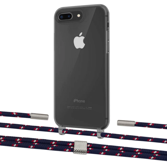 Чехол Upex Crossbody Protection Case для iPhone 8 Plus | 7 Plus Dark with Twine Blue Marine and Fausset Silver (UP83849)