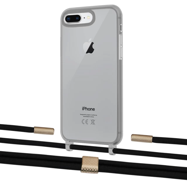 Чехол Upex Crossbody Protection Case для iPhone 8 Plus | 7 Plus Dark with Twine Black  and Fausset Gold (UP83851)