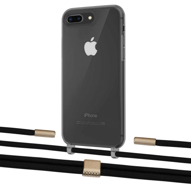 Чехол Upex Crossbody Protection Case для iPhone 8 Plus | 7 Plus Dark with Twine Black  and Fausset Gold (UP83851)