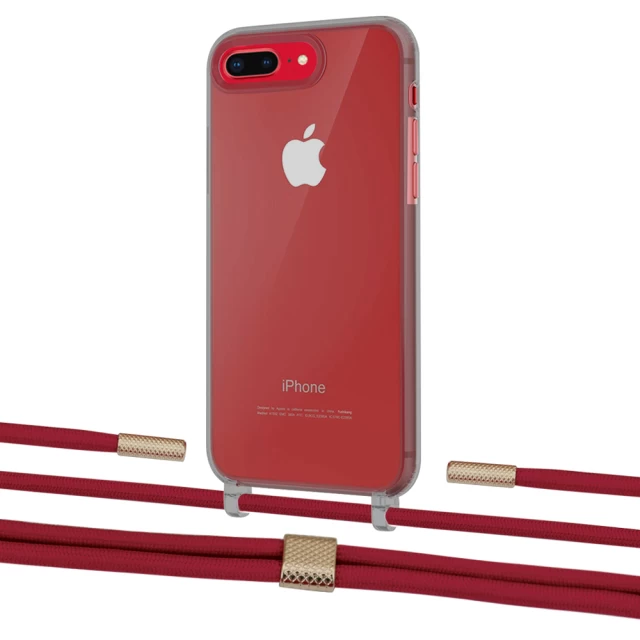 Чехол Upex Crossbody Protection Case для iPhone 8 Plus | 7 Plus Dark with Twine Red and Fausset Gold (UP83855)