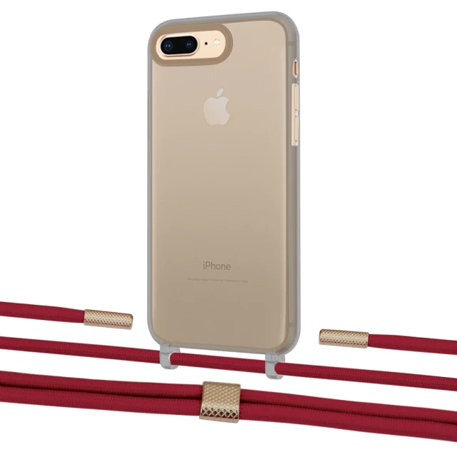 Чехол Upex Crossbody Protection Case для iPhone 8 Plus | 7 Plus Dark with Twine Red and Fausset Gold (UP83855)