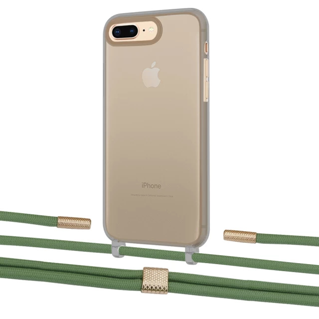 Чехол Upex Crossbody Protection Case для iPhone 8 Plus | 7 Plus Dark with Twine Mint and Fausset Gold (UP83860)