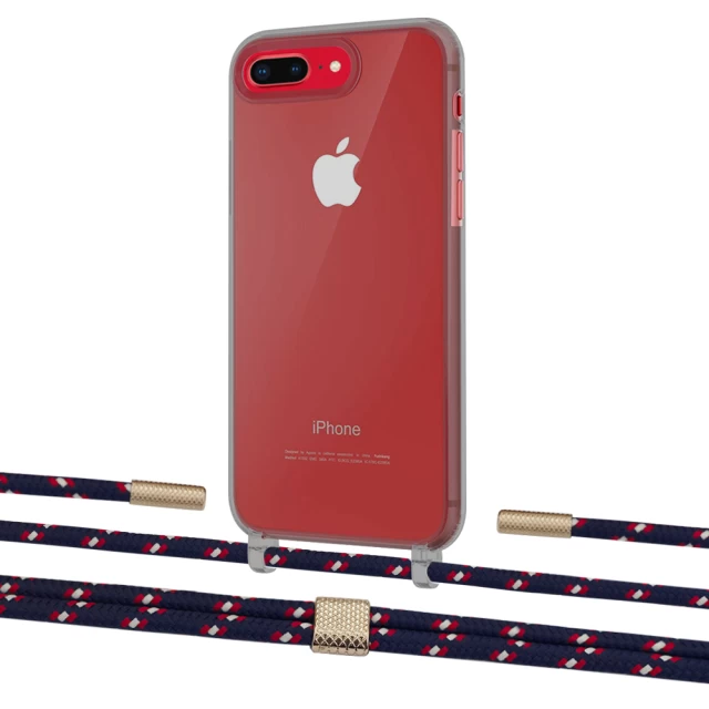 Чехол Upex Crossbody Protection Case для iPhone 8 Plus | 7 Plus Dark with Twine Blue Marine and Fausset Gold (UP83866)