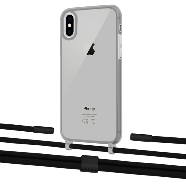 Чехол Upex Crossbody Protection Case для iPhone XS Max Dark with Twine Black  and Fausset Matte Black (UP83970)