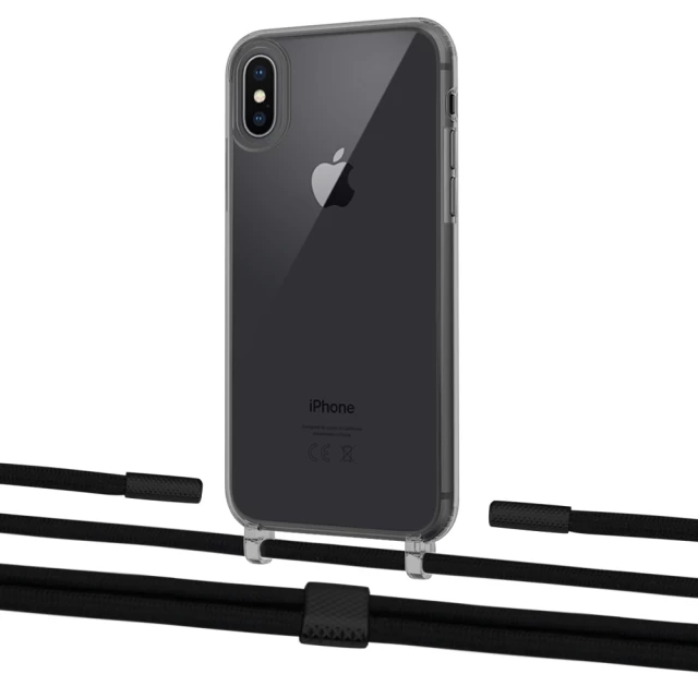 Чохол Upex Crossbody Protection Case для iPhone XS Max Dark with Twine Black  and Fausset Matte Black (UP83970)