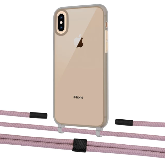 Чехол Upex Crossbody Protection Case для iPhone XS | X Dark with Twine Rose Gold and Fausset Matte Black (UP83870)