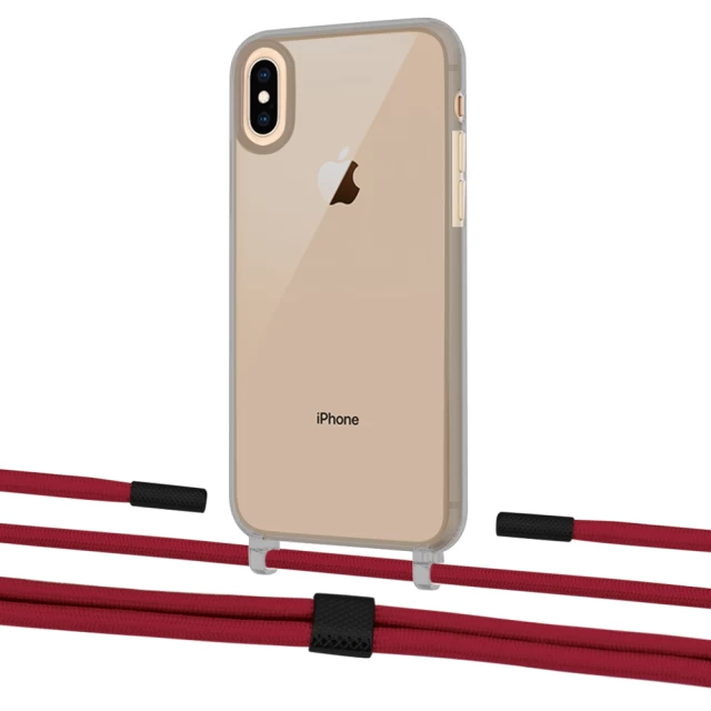 Чохол Upex Crossbody Protection Case для iPhone XS Max Dark with Twine Red and Fausset Matte Black (UP83974)