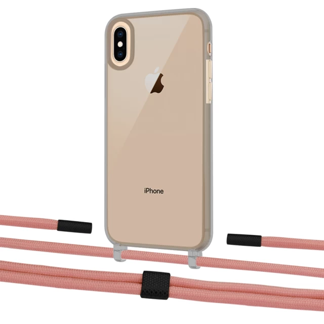 Чохол Upex Crossbody Protection Case для iPhone XS Max Dark with Twine Cantaloupe and Fausset Matte Black (UP83975)