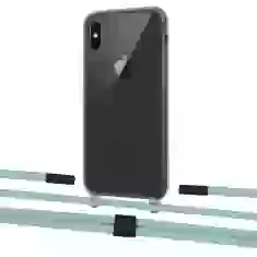 Чехол Upex Crossbody Protection Case для iPhone XS Max Dark with Twine Pistachio and Fausset Matte Black (UP83977)