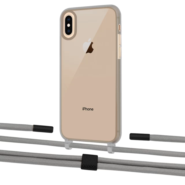 Чохол Upex Crossbody Protection Case для iPhone XS Max Dark with Twine Gray and Fausset Matte Black (UP83978)