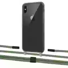 Чехол Upex Crossbody Protection Case для iPhone XS | X Dark with Twine Mint and Fausset Matte Black (UP83877)