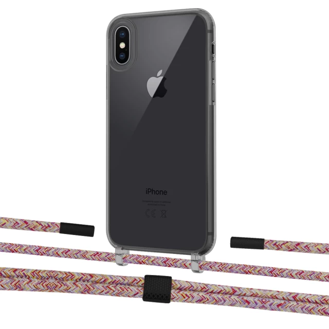 Чохол Upex Crossbody Protection Case для iPhone XS | X Dark with Twine Mulberry and Fausset Matte Black (UP83878)