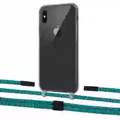 Чохол Upex Crossbody Protection Case для iPhone XS | X Dark with Twine Cyan and Fausset Matte Black (UP83879)