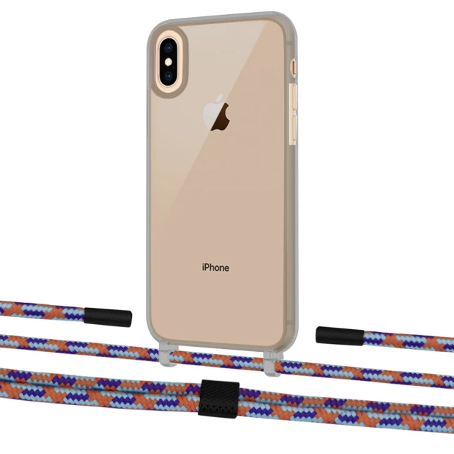 Чехол Upex Crossbody Protection Case для iPhone XS Max Dark with Twine Blue Sunset and Fausset Matte Black (UP83983)