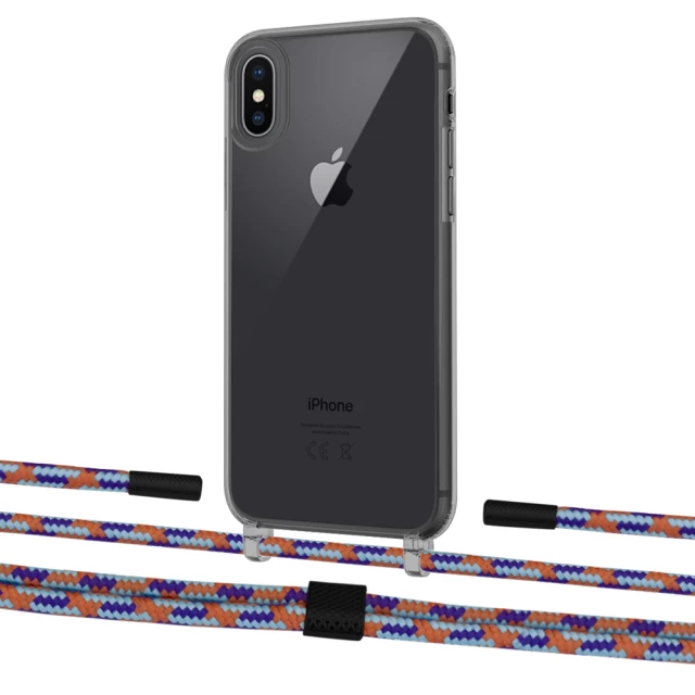 Чехол Upex Crossbody Protection Case для iPhone XS Max Dark with Twine Blue Sunset and Fausset Matte Black (UP83983)