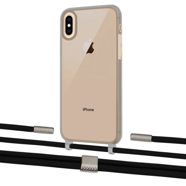 Чохол Upex Crossbody Protection Case для iPhone XS Max Dark with Twine Black  and Fausset Silver (UP83987)
