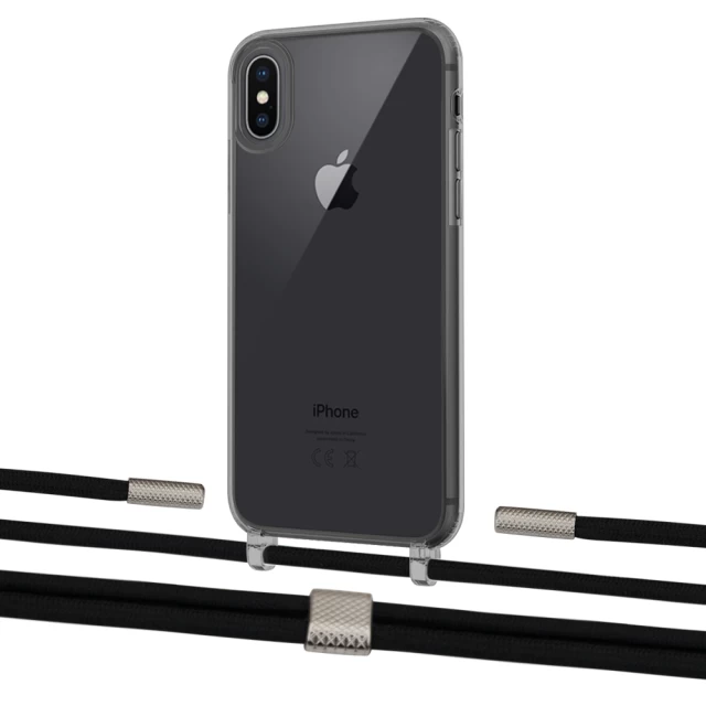 Чохол Upex Crossbody Protection Case для iPhone XS | X Dark with Twine Black  and Fausset Silver (UP83885)