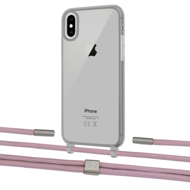 Чохол Upex Crossbody Protection Case для iPhone XS | X Dark with Twine Rose Gold and Fausset Silver (UP83887)