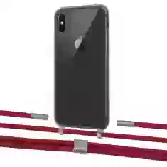 Чохол Upex Crossbody Protection Case для iPhone XS Max Dark with Twine Red and Fausset Silver (UP83991)
