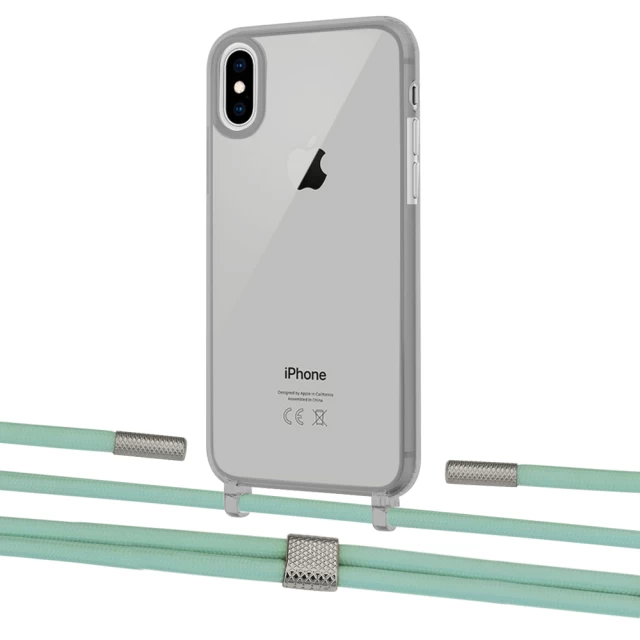 Чехол Upex Crossbody Protection Case для iPhone XS Max Dark with Twine Pistachio and Fausset Silver (UP83994)