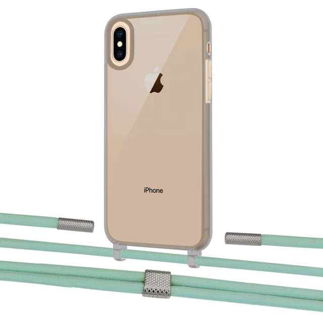 Чохол Upex Crossbody Protection Case для iPhone XS | X Dark with Twine Pistachio and Fausset Silver (UP83892)