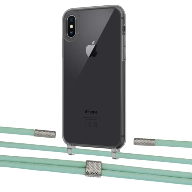 Чехол Upex Crossbody Protection Case для iPhone XS | X Dark with Twine Pistachio and Fausset Silver (UP83892)