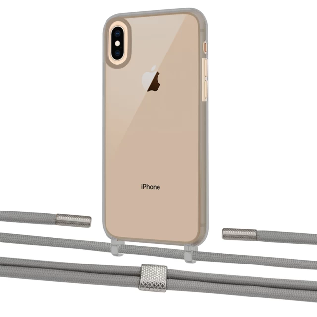 Чохол Upex Crossbody Protection Case для iPhone XS Max Dark with Twine Gray and Fausset Silver (UP83995)