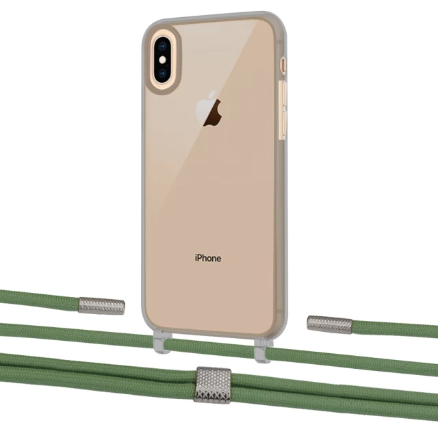 Чохол Upex Crossbody Protection Case для iPhone XS | X Dark with Twine Mint and Fausset Silver (UP83894)
