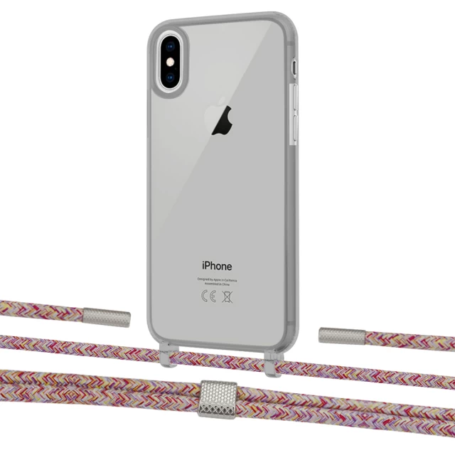 Чехол Upex Crossbody Protection Case для iPhone XS Max Dark with Twine Mulberry and Fausset Silver (UP83997)