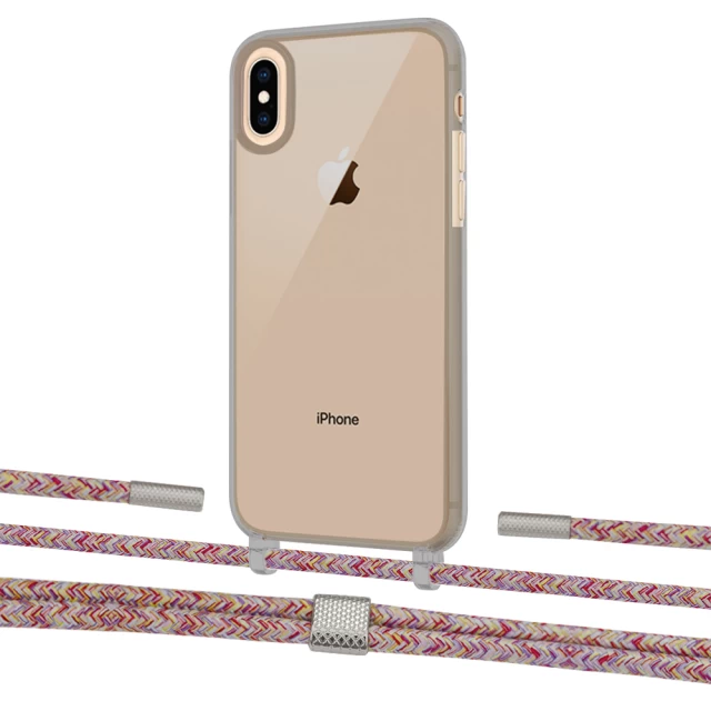 Чехол Upex Crossbody Protection Case для iPhone XS Max Dark with Twine Mulberry and Fausset Silver (UP83997)