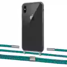 Чехол Upex Crossbody Protection Case для iPhone XS Max Dark with Twine Cyan and Fausset Silver (UP83998)