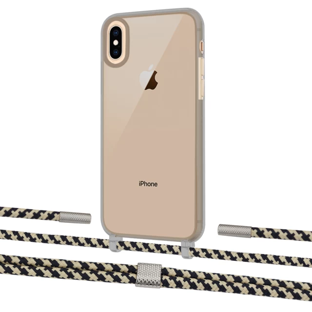 Чохол Upex Crossbody Protection Case для iPhone XS Max Dark with Twine Copper and Fausset Silver (UP83999)
