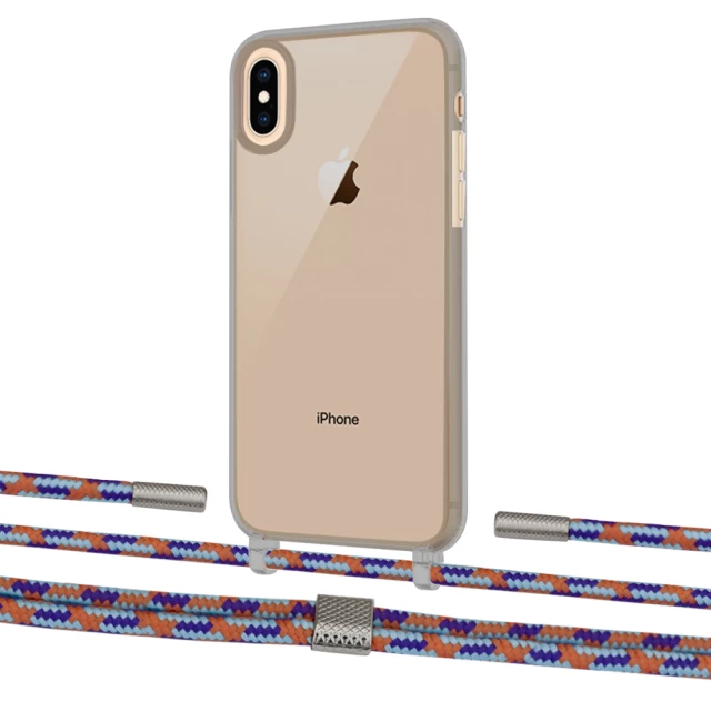 Чохол Upex Crossbody Protection Case для iPhone XS | X Dark with Twine Blue Sunset and Fausset Silver (UP83898)