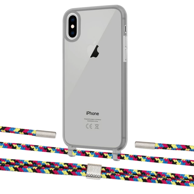 Чохол Upex Crossbody Protection Case для iPhone XS Max Dark with Twine Critical Camouflage and Fausset Silver (UP84009)