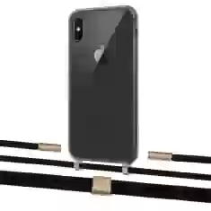 Чохол Upex Crossbody Protection Case для iPhone XS | X Dark with Twine Black  and Fausset Gold (UP83902)